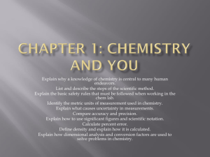 Chapter 1: Chemistry and You