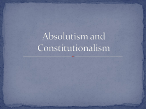 Absolutism and Constitutionalism