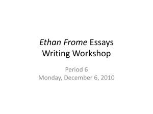 Ethan Frome Essays Writing Workshop