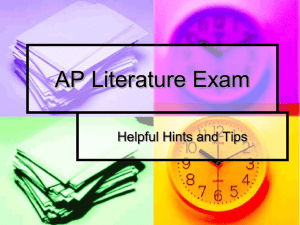AP Exam Hints and Tips Power Point