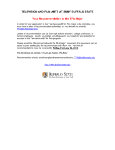 Recommendation to the TFA Major form