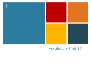 Vocabulary Unit 17