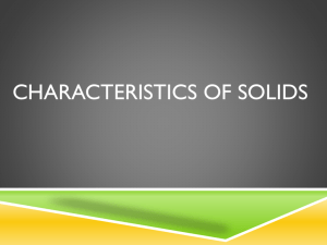 Characteristics of Solids