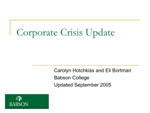 Corporate Crisis Update