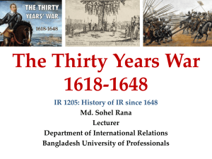 Class 1-Thirty Years War