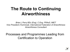 The Route to Continuing Airworthiness – Brian Perry, IFA VP Technical