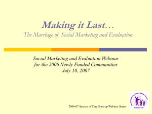 Making It Last: The Marriage of Social Marketing and Evaluation
