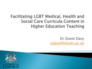 Facilitating LGBT Medical, Health and Social Care Curricula Content