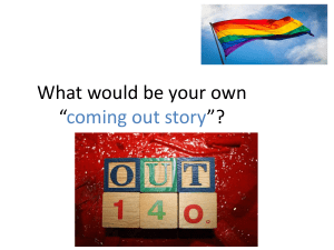 “What is your own coming out story” PowerPoint