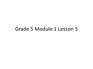 Grade 5 Module 1 Lesson 5
