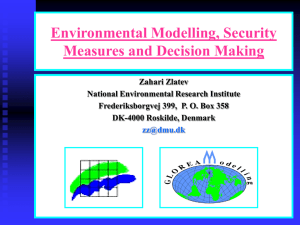 Environmental Modelling, Security Measures and Decision