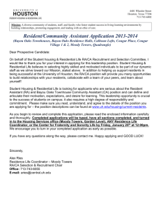 Resident/Community Assistant Application 2013-2014