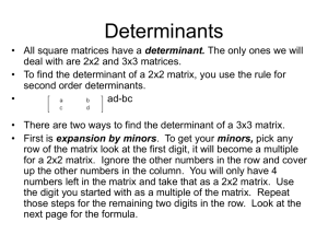 Chapter 4-5:Determinants