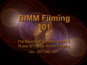 BIMM Filming 101