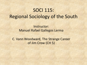SOCI 115: Regional Sociology of the South