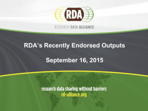 Impact of Outputs - Research Data Alliance