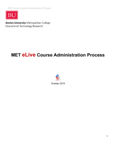 MET eLive Course Administration Process