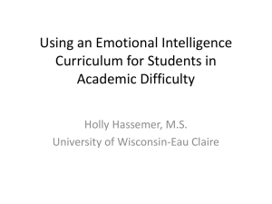 Using an Emotional Intelligence Curriculum for Students in