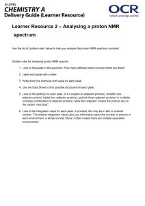 Learner Resource 2 – Analysing a proton NMR spectrum