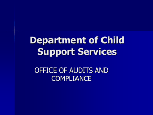 Department of Child Support Services Office of Audits and Compliance