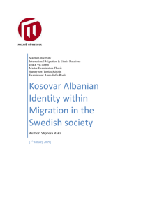 Kosovar Albanian Identity within Migration in the Swedish society