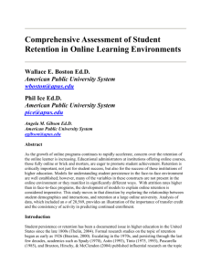 Comprehensive Assessment of Student Retention in