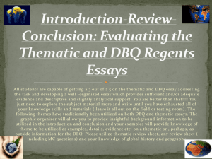 Introduction-Review-Conclusion: Evaluating the Thematic and DBQ