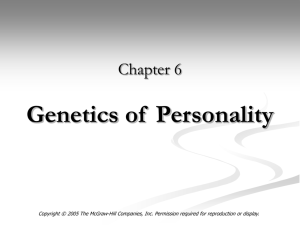 Genetics and Personality