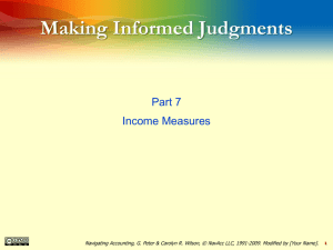 Connecting Income Statements to Balance Sheets Balance sheets