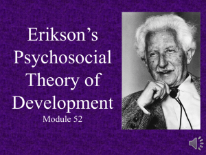 Erikson's Psychsocial Theory of Development