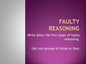 Faulty Reasoning - Ms. Condon's Speech Class