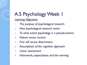 A.S Psychology Week 1