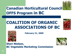 On-Farm Food Safety Initiatives Update Committee Report