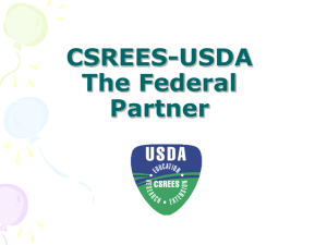 CSREES-USDA The Federal Partner