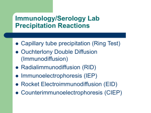 Immunology/Serology Lab Precipitation Reactions