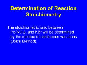 Determination of Reaction Stoichiometry