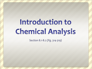 8.1a Introduction to Chemical Analysis