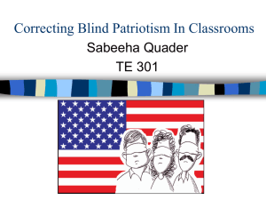 Inquiry Project-Blind Patriotism