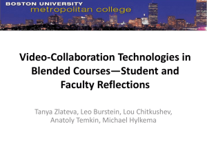 Video‐Collaboration Technologies in Blended Courses—Student