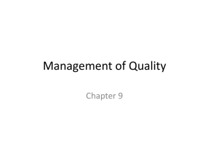 Management of Quality - U