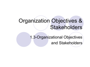 Chap 3/4 Obj/Stakeholders IB1 Ch 3 & 4 Objectives