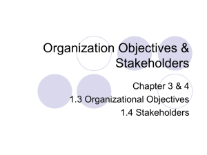 Organization Objectives & Stakeholders