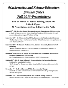 MSE Seminar : Fall 2013 presentations