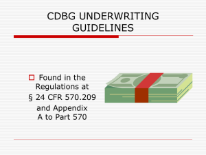 cdbg underwriting guidelines