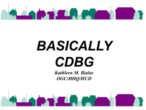 Basically Community Development Block Grants CDBG: Kathleen M