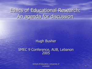 Ethics of Educational Research - American University of Beirut