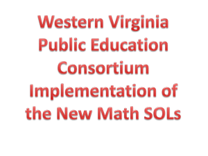 Western Virginia Public Education Consortium Implementation of the