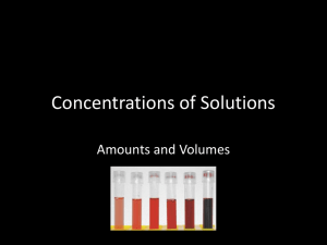 Concentrations of Solutions