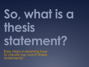 A thesis statement is…