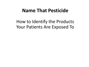 Name That Pesticide - Pesticide Health Effects Medical Education